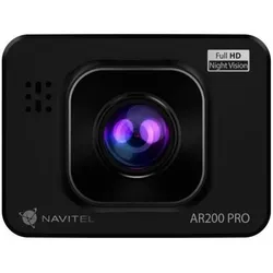 Navitel Ar200 Pro (Akku, Beschleunigungssensor, Eingebautes Display, Eingebautes Mikrofon, GPS-Empfänger, Nachtsicht, WLAN, Full HD), Dashcam, Schwarz