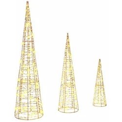 vidaXL Weihnachtsbaum 3 pcs Warmweiß 20 x 20 x 80 cm Haustier