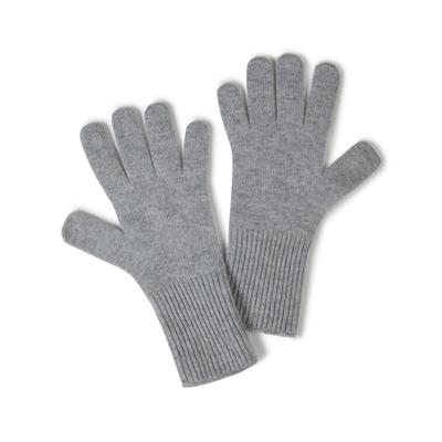 Strickhandschuhe FALKE "Pure Cashmere", Damen, Gr. onesize, grau (leuchtendes heather (3223)), Handschuhe