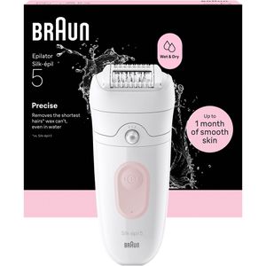 Braun Epilierer Silk-epil 5, SE5-000, mit 1 Aufsatz, weiß/pink