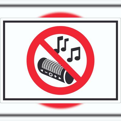 HB-Druck Aufkleber Musik verboten Symbol A0 (841x1189mm)