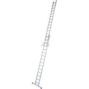 Krause Schiebeleiter Monto Fabilo, 129321, 2 x 15 Sprossen, 2-teilig, Arbeitshöhe: 8,45m
