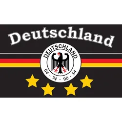 trends4cents XXL Flagge DEUTSCHLAND 7 4 STERNE 250 x 150 cm mit 3 Messingösen Fanartikel, Flagge '54,'74,'90,'16