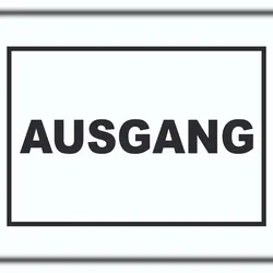 HB-Druck Ausgang Schild A1 Rückseite selbstklebend
