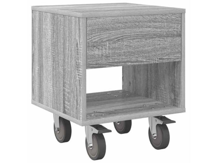 KDVXBCQJH Nachttisch Graues Sonoma 40,5 x 40 x 48 cm Holzwerkstoff Kompakte Beistelltisch-Lösung für Schlafzimmer und Wohnbereich mit geräumigen Fächern für geordnete Alltagsgegenstände.
