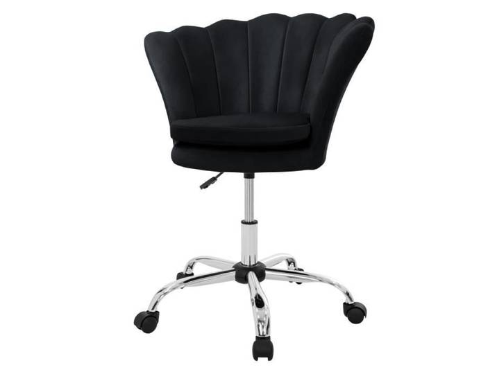 ML-Design Chaise de bureau en velours noir structure métallique chaise rembourrée avec dossier réglable en hauteur