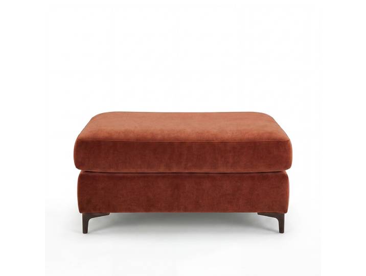 Pouf velours terracotta