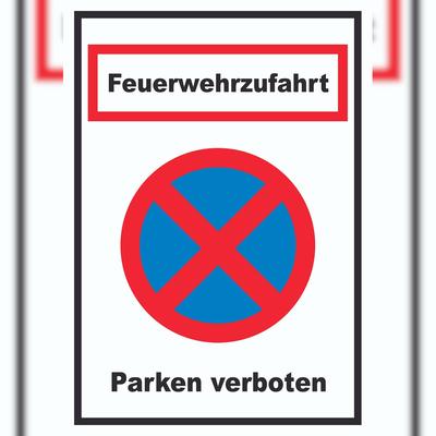 HB-Druck Feuerwehrzufahrt Parken verboten Schild A0 (841x1189mm)