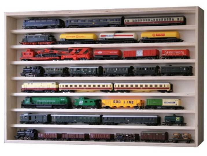 Alsino Setzkasten Hängevitrine Regal Vitrine Spur N Modelleisenbahn Werbetruck V-02 / Größe: 90 cm x 58 cm x 6 cm - 8 Ebenen/Acrylglasscheiben