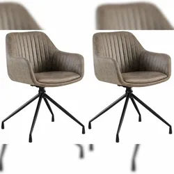 Proregal CHEFGASTRO 2er Set Esszimmerstuhl LEXINGTON Vintage HxBxT 81x58x58cm Grau Küchenstuhl