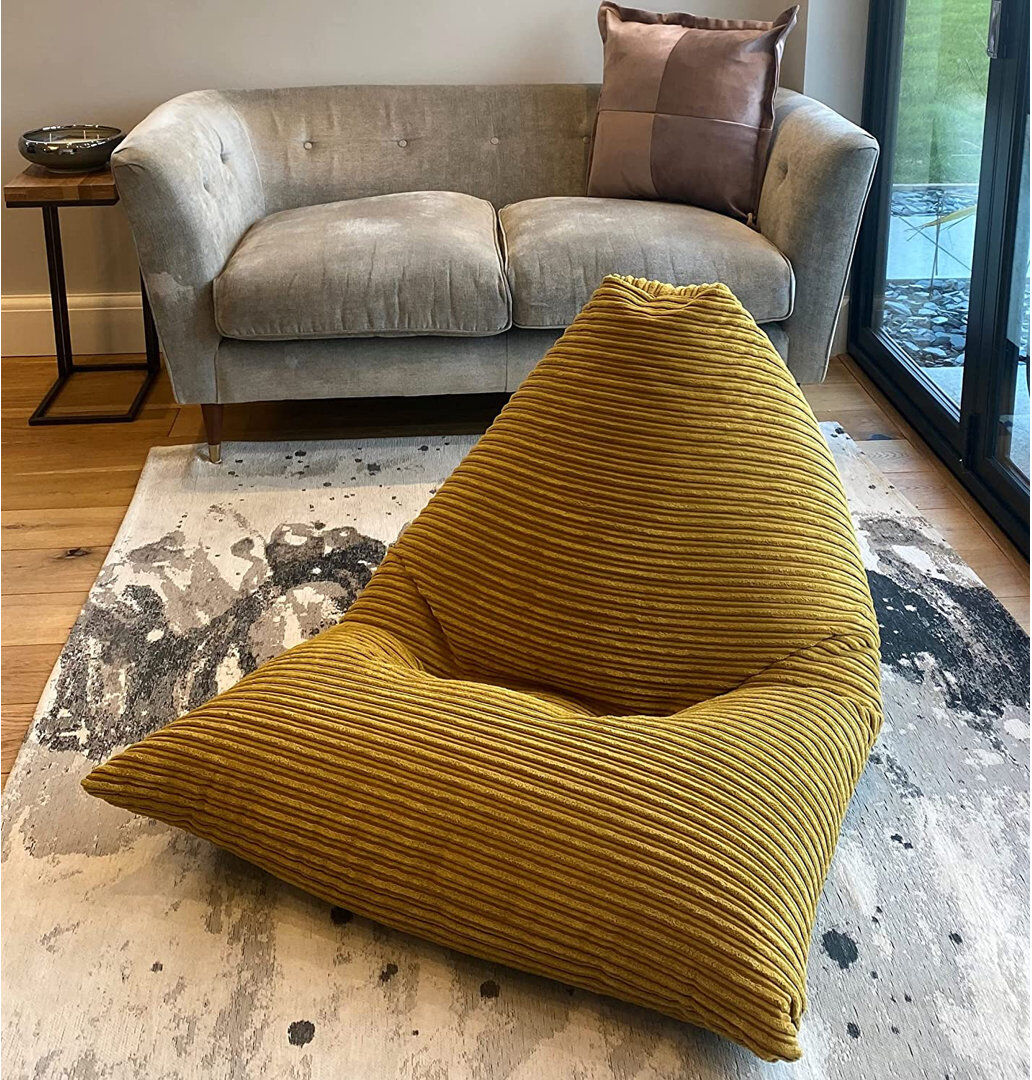 Fairmont Park Jumbo Cord Adult Wedge Corduroy Bean Bag Lounger Mustard