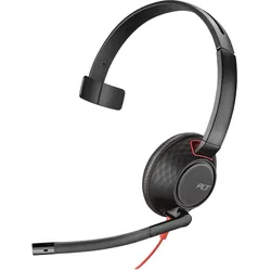 HP Poly Blackwire 5210, Kopfhörer, Kopfband, Calls/Music, Schwarz, Rot, Monophon, Knopf (Kabelgebunden, USB-C), Office Headset, Schwarz, Rot