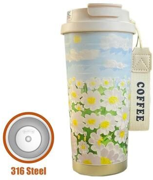 Uplift Treasures Wildflower Stainless Steel Coffee Tumbler e 500 Ml