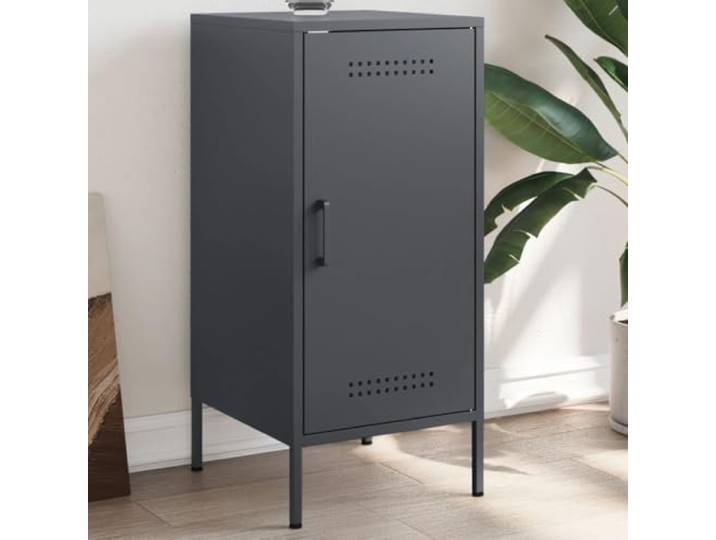 HEFZGDB Robuster Sideboard Schrank Metall mit Stauraum Wohnzimmer im Industrie-Stil Anthrazit und verstellbaren Füßen, Beistellschrank modern aus Stahl