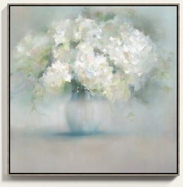 "White Morning Flowers Art - 32"" x 32"" - Ballard Designs"