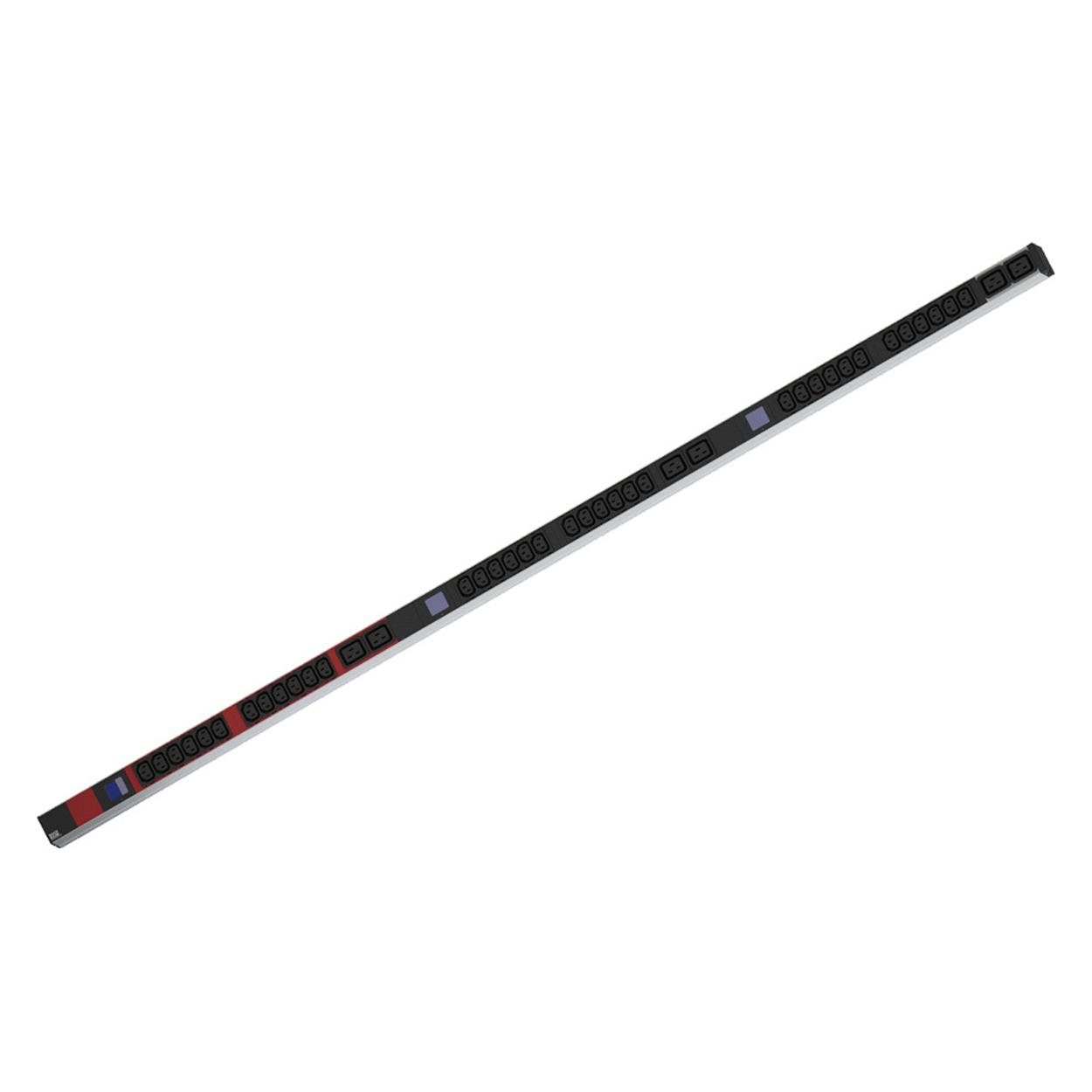 Bachmann BN0500 48,26cm 19Zoll PDU 1HE 36xC13 6x C19 Leistungsmessung Anschluss CEE 3x16A rot (800.2403)