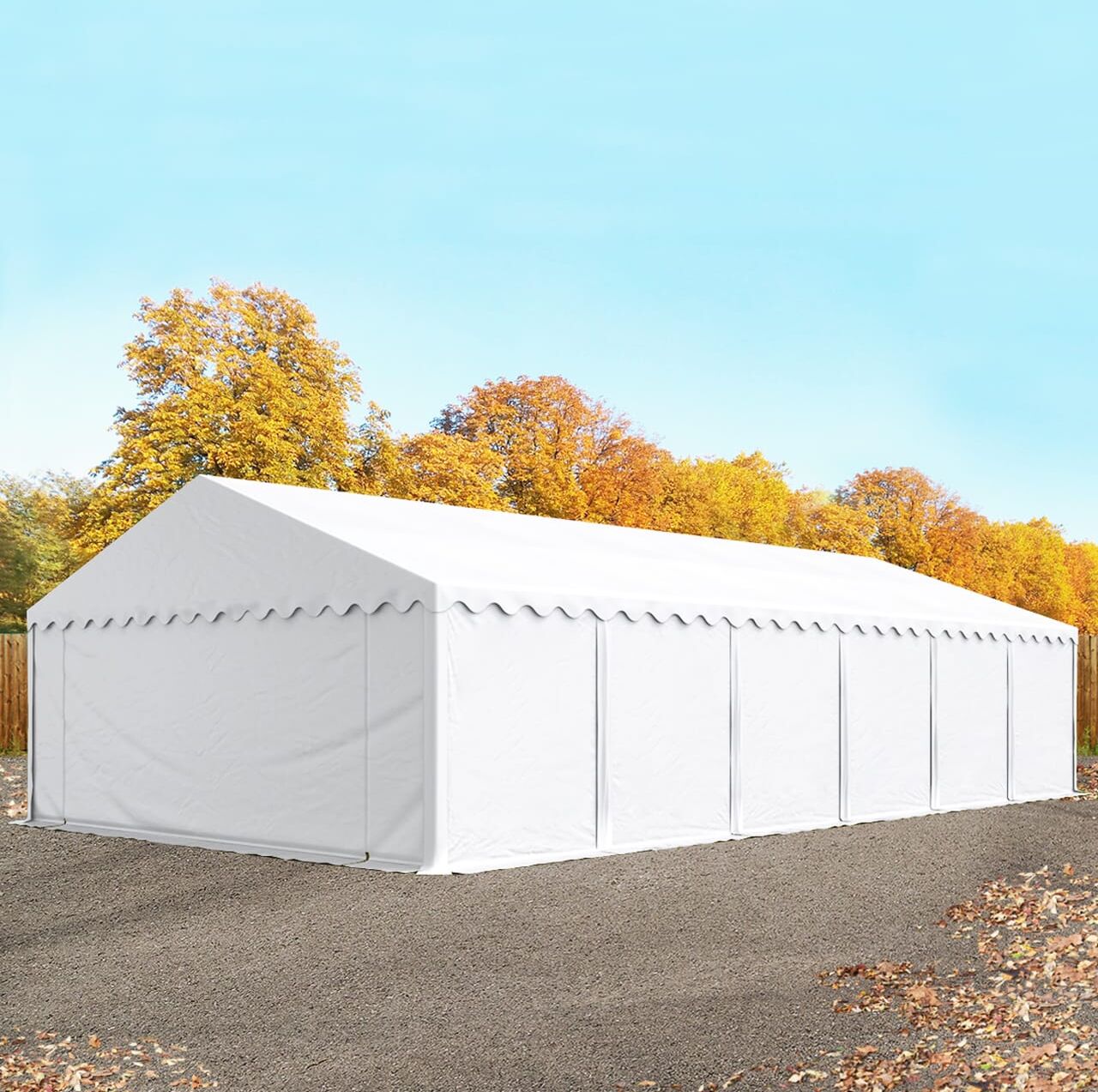 TOOLPORT Carpa almacén 6x12 m, PVC 700, blanco - (6177)