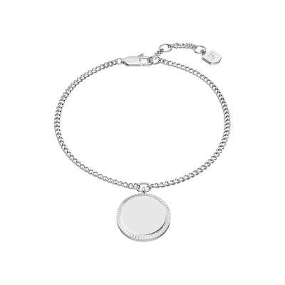 Armband FOSSIL "Schmuck Geschenk Edelstahl Armschmuck Kreis Scheibe Ellis", silber (edelstahlfarben), Armbänder, Damen, 19,5cm, Edelstahl, Armband