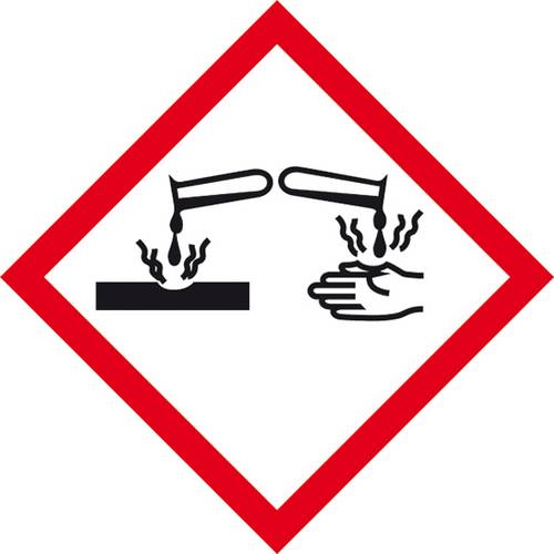 SafetyMarking 31.B1032 GHS-Gefahrenpiktogramm 05 Ätzwirkung Folie selbstklebend (B x H) 52mm x 52mm 500St.