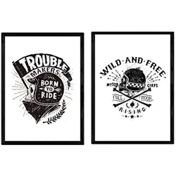POSTER Set Mit 2 Salvaje Und Frei In Moto A3 Rahmenlos