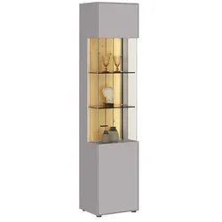 Jette Home Vitrine  Como ¦ grau ¦ Maße (cm): B: 47 H: 206 T: 38.0