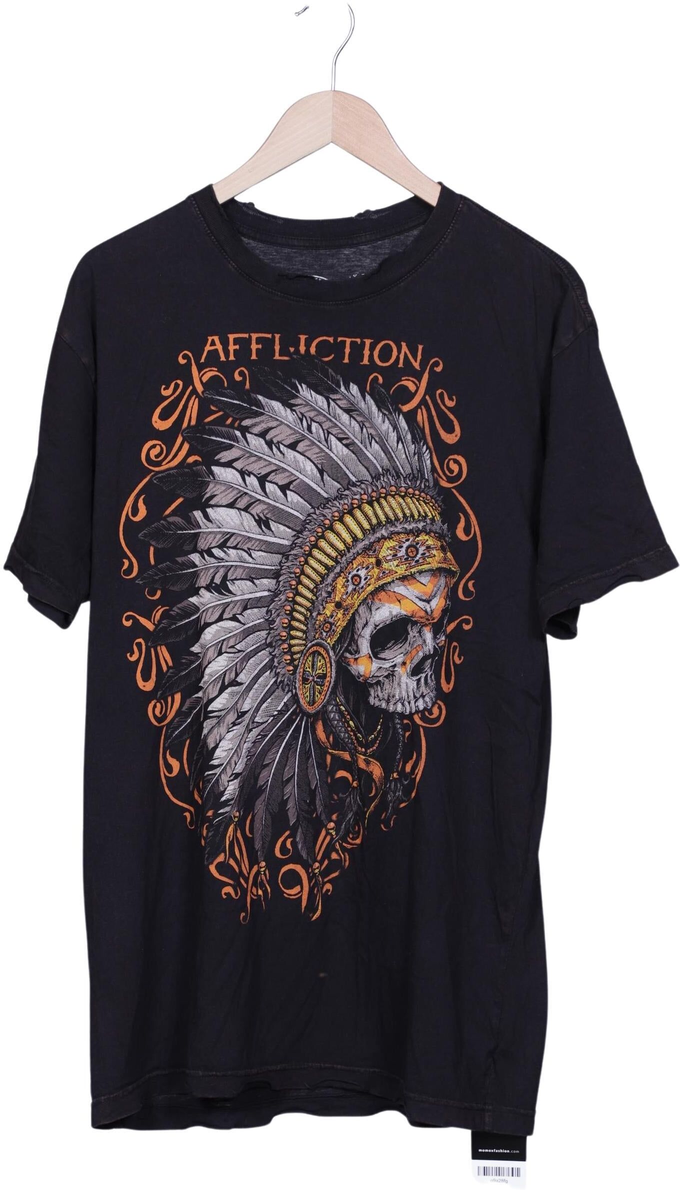 Affliction Herren T-Shirt, Schwarz, Gr. XL, Baumwolle - Second Hand