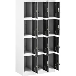 Fromm & Starck, Aktenschrank, Metallschrank Schliessfachschrank Metallspind Spindschrank abschliessbar 12 Fächer (90 x 90 x 180 cm)