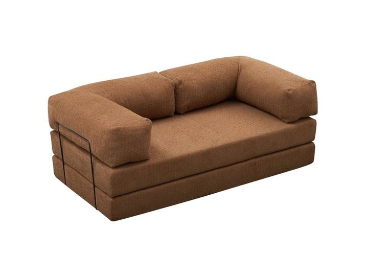 Bettsofa Foldbar braun Polyester B 190 T 95 cm - Bettsofa