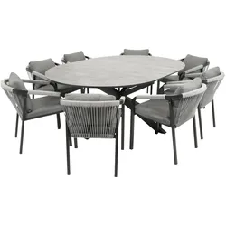 Garnitur LYON 9-teilig, Alu + ECP + Rope grau
