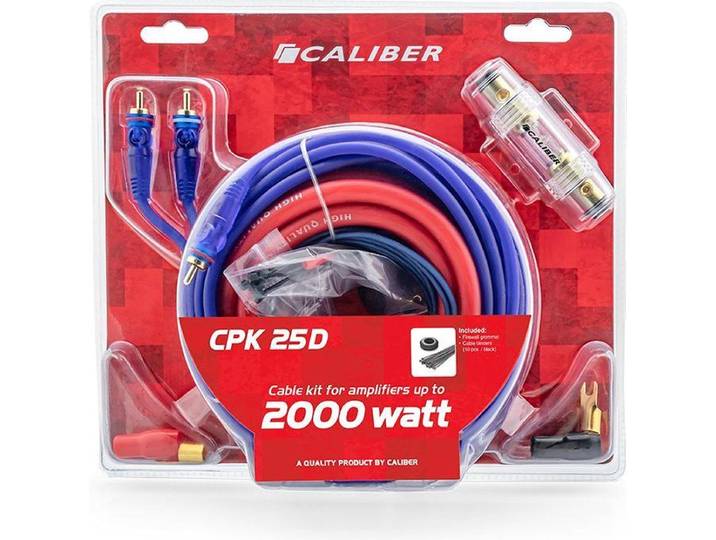 Caliber CPK25D - Kabelset Auto Versterker - 2000 Watt - 25mm2