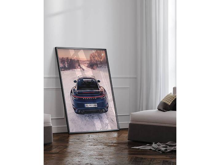 Bild Porsche 911 Turbo S Rahmen: Buche Massiv, lackiert Abdeckung: Acrylglas Multicolor 73 x 93cm