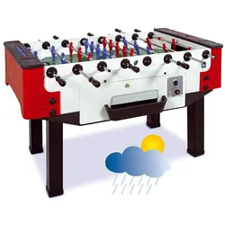 Norditalia Outdoor Tischfußball Kickertisch "Storm" F-3 mit Münzeinwurf,schwarz / rot / weiß,