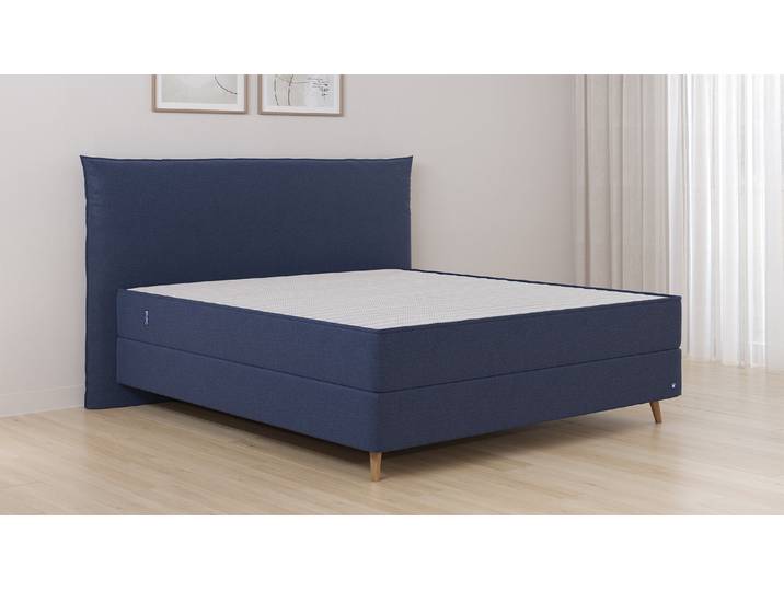 BRUNO Boxspringbett Premium 240x200cm in Blau Matratzen-Härtegrad: Link H3 / Rechts H3 mehrfach ausgezeichnet in Design & Qualität