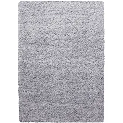 Teppich Wohnzimmer Hochflor Einfarbig Weich Flauschig Waschbar Strapazierfähig Schlafzimmer Hellgrau 80x150 cm – RHEIN von Kadima Design