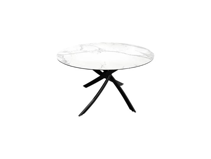 Runder Design Esstisch „Alpino“ aus Keramik Ø 120 cm weisse Marmoroptik Invicta Interiors