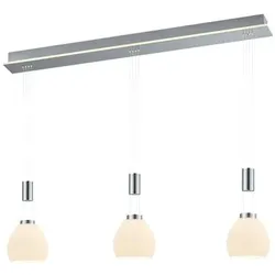 Hell LED-Pendelleuchte Sam Alu, Eisen, Stahl & Metall Silber Nickel matt / Chrom