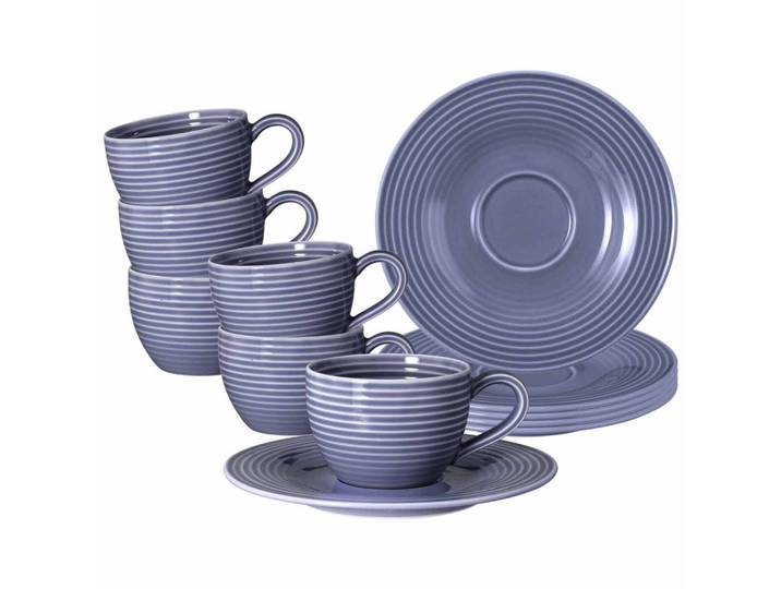 ESPRESSOTASSEN MIT UNTERTASSEN Beat Color Glaze Fliederblau 100 ml 6er Set