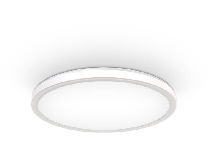 B.K.LICHT Panel, weiß, 1, Ø 29,3cm H: 2,8cm, 1 Stk., Leuchten, Deckenleuchte, dimmbar, ultra-flach, indirektes Licht, neutralweiß, Panel