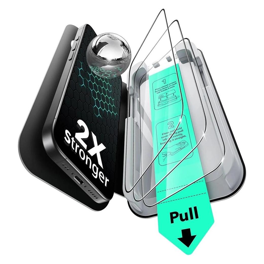ESR Tempered Glass UltraFit (3 pack) (3 Stk., Apple iPhone 16 Pro, Apple iPhone 17) (60073359)