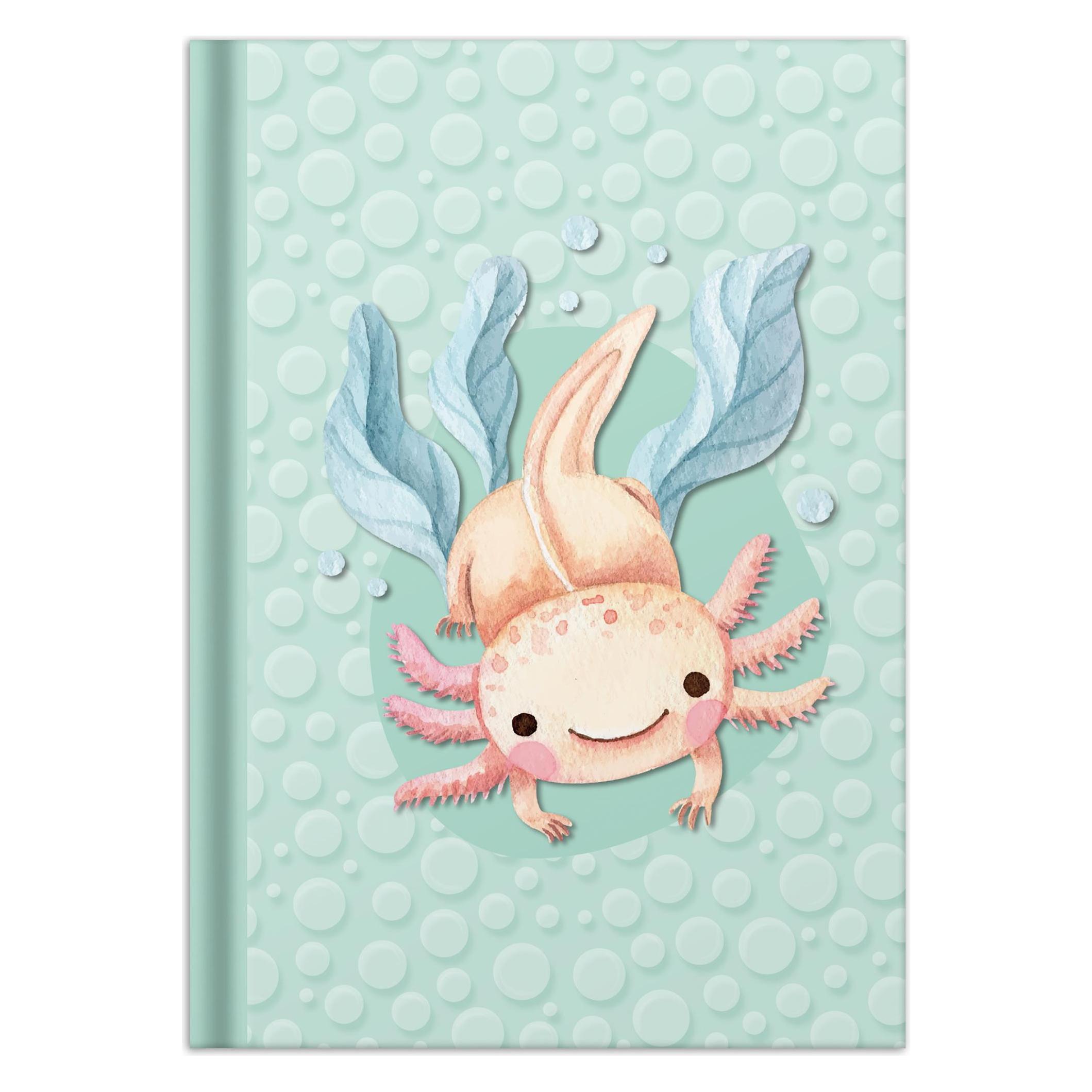 Rnk Verlag Notizbuch "Axolotl", DIN A5, 96 Blatt, kariert (A5, Kariert, Harter Einband) (46813)