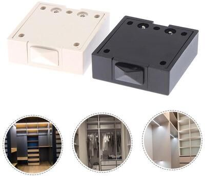 Inspired Deals Automatic Cabinet Door Switch For Wardrobe & Closet LED Light Control white