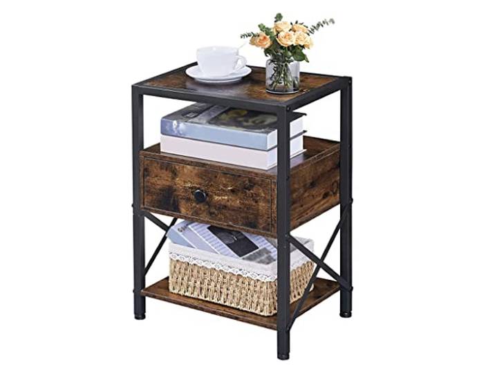 YCCHAH Bett mit Stauraum Retro Beistelltisch Nachttisch Side Table mit Aufbewahrungsständer Lagerhaus Kabinett Home Wohnzimmer Esszimmer Schlafzimmer Desktop