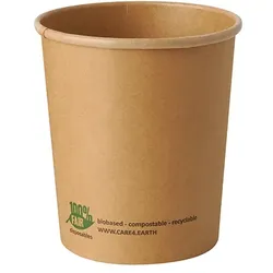 PAPSTAR 500 Suppenbecher, Pappe rund 940 ml Ø 11,5 cm · 13 cm braun "100% Fair"