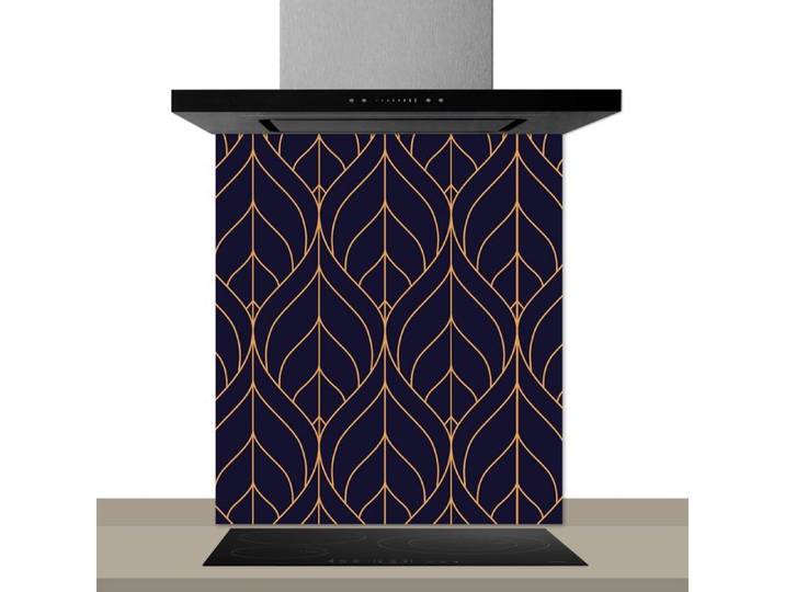 Fond de hotte décorative botanica bleu 60x70