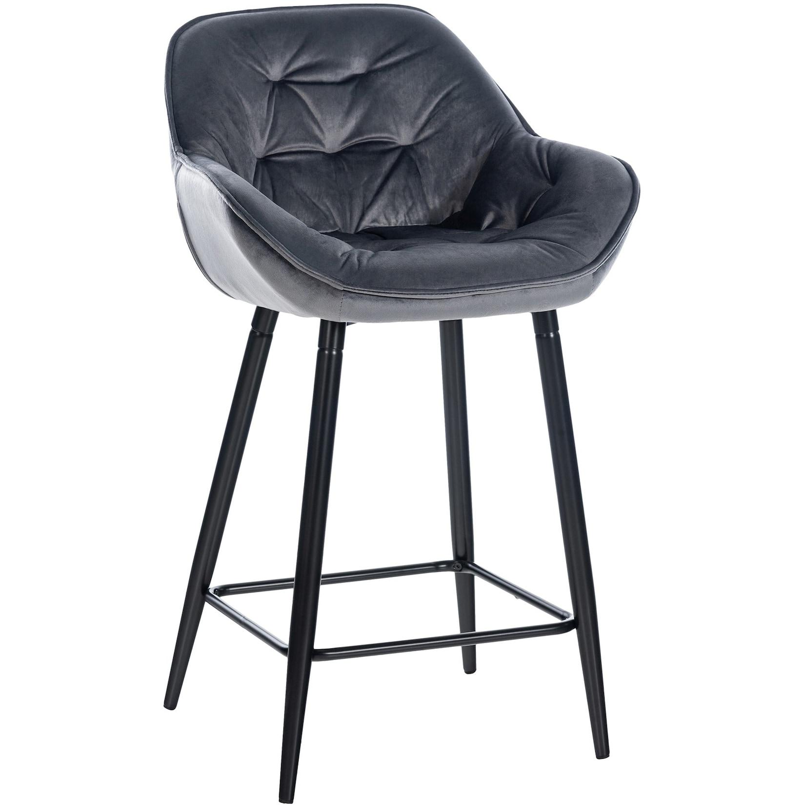 CLP Barhocker Gibson Samt Farbe: dunkelgrau, Material: Samt