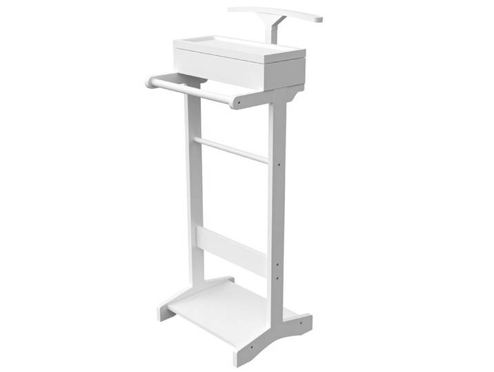 Portant à vêtements portable blanc portant avec organisateur de rangement