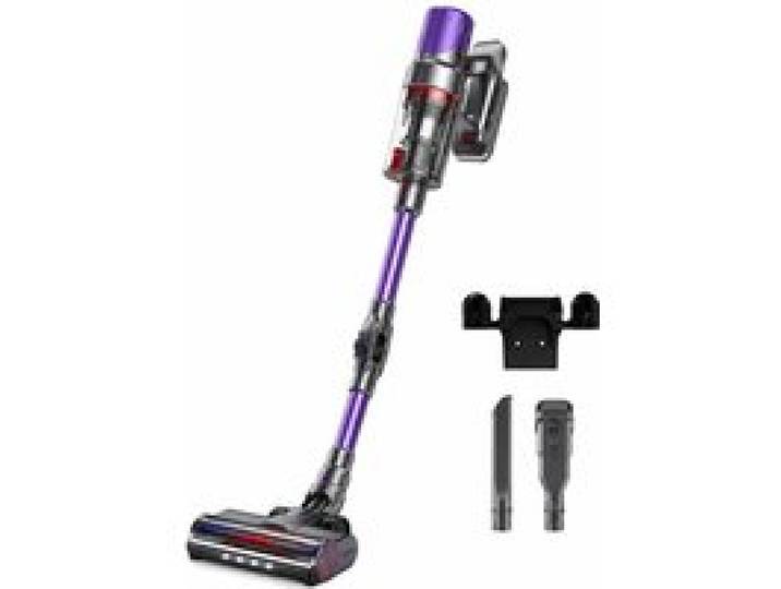 Aspirateur Balai Sans Fil 250W Pliable 2 en 1 Batterie Rechargeable Brosse Motorisée Filtre Lavable 0 8L Violet