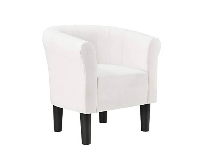 [en.casa] Sessel 70x70x58cm Weiß Kunstleder Clubsessel Relaxsessel