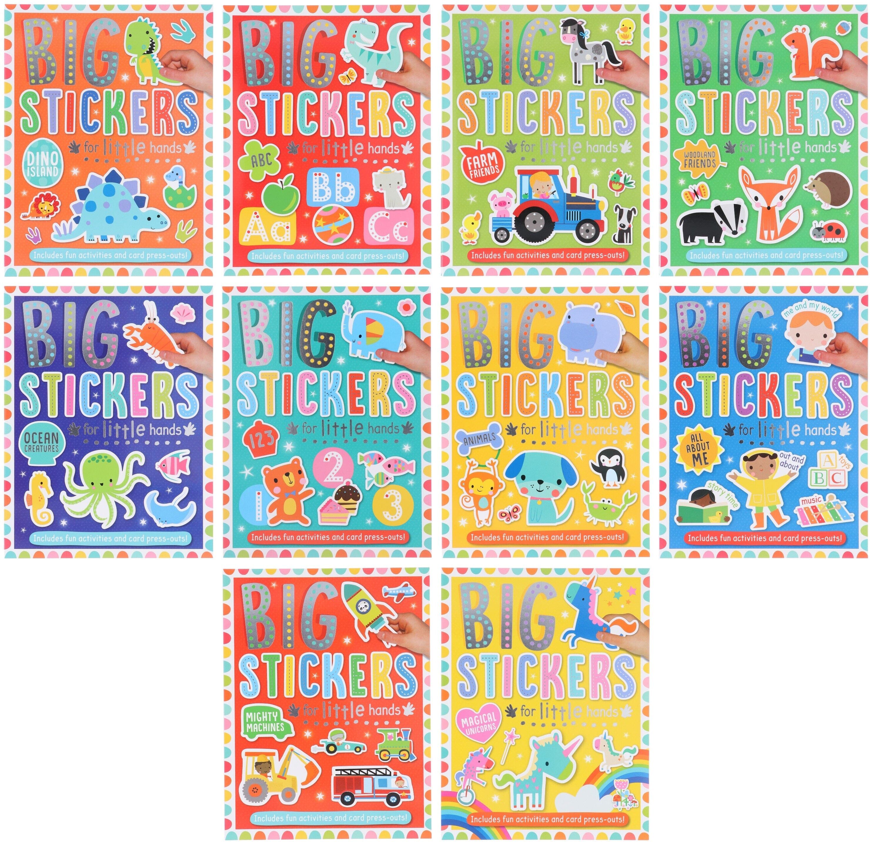 Big Stickers for Little Hands Assortment 10 Books Collection Set - Ages 3+ - Paperback Make Believe Ideas