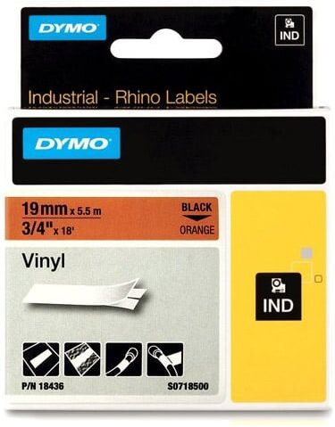Dymo 18436 RHINO fita Vinilo 19mm*5.5m laranja
